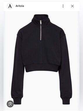 Aritzia Wilfred Free 1/4 Zip Fleece in black